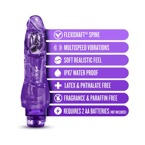 Naturally Yours 8.5 in. Vibrating Dildo Purple