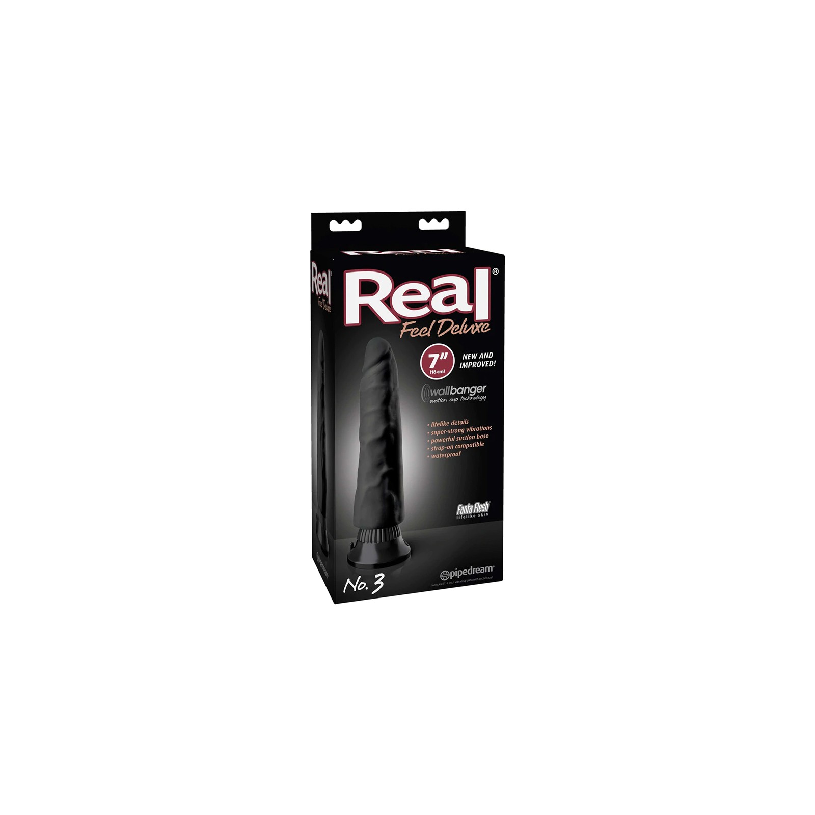 Pipedream Real Feel Deluxe No. 3 Vibrating Dildo - Black