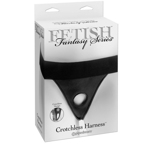 Fetish Fantasy Velcro Crotchless Harness Black