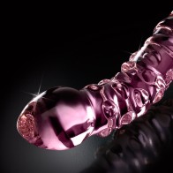 Pipedream Icicles No. 55 Dildo de Vidrio Curvado Texturizado - 7.75 pulgadas