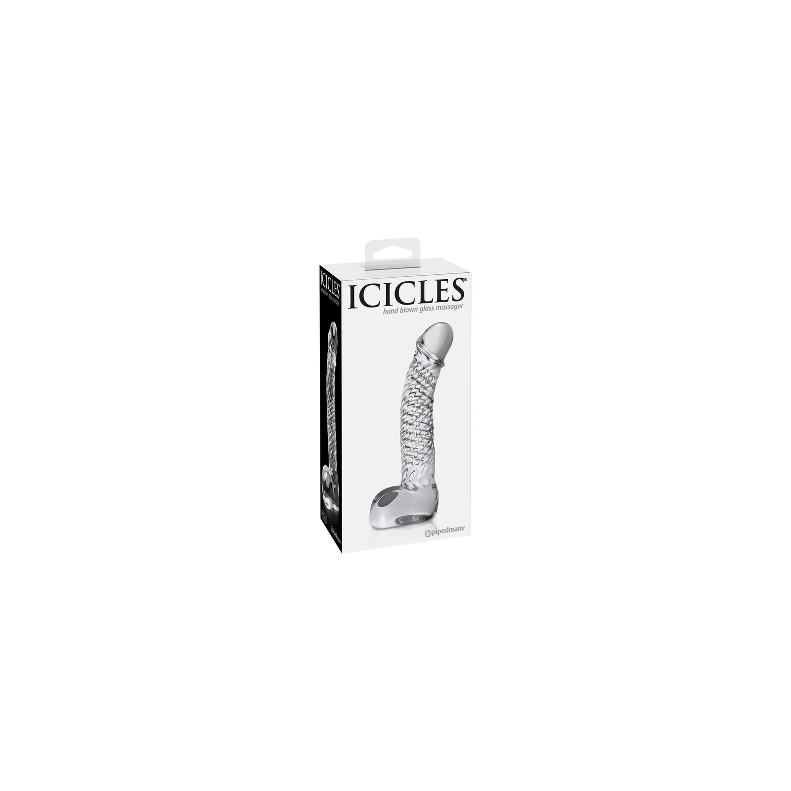 Pipedream Icicles No. 61 Curved Textured Glass Dildo