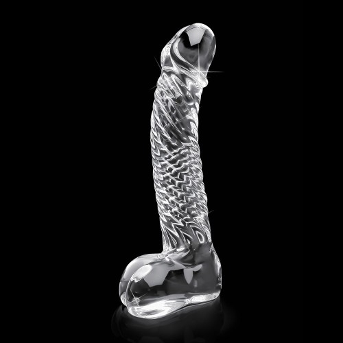 Pipedream Icicles No. 61 Curved Textured Glass Dildo