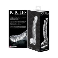 Pipedream Icicles No. 61 Dildo de Cristal Curvado y Texturizado