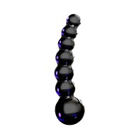 Dildo de Cristal Curvado y Con Puntos Icicles No. 66 Negro