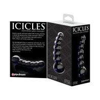 Pipedream Icicles No. 66 Curved Beaded Glass Dildo Black