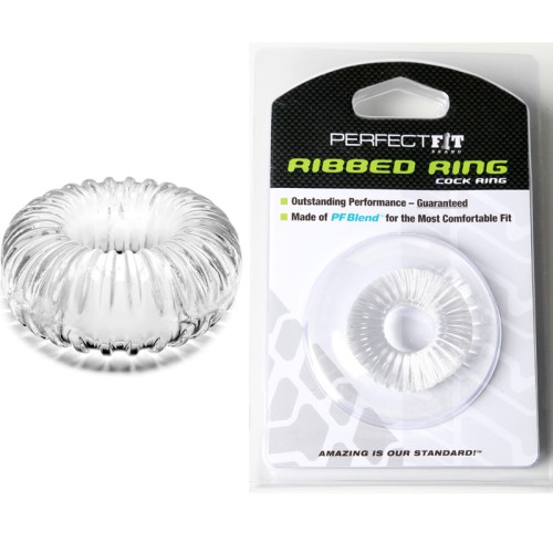 Clear Ribbed Cock Ring for Ultimate Comfort