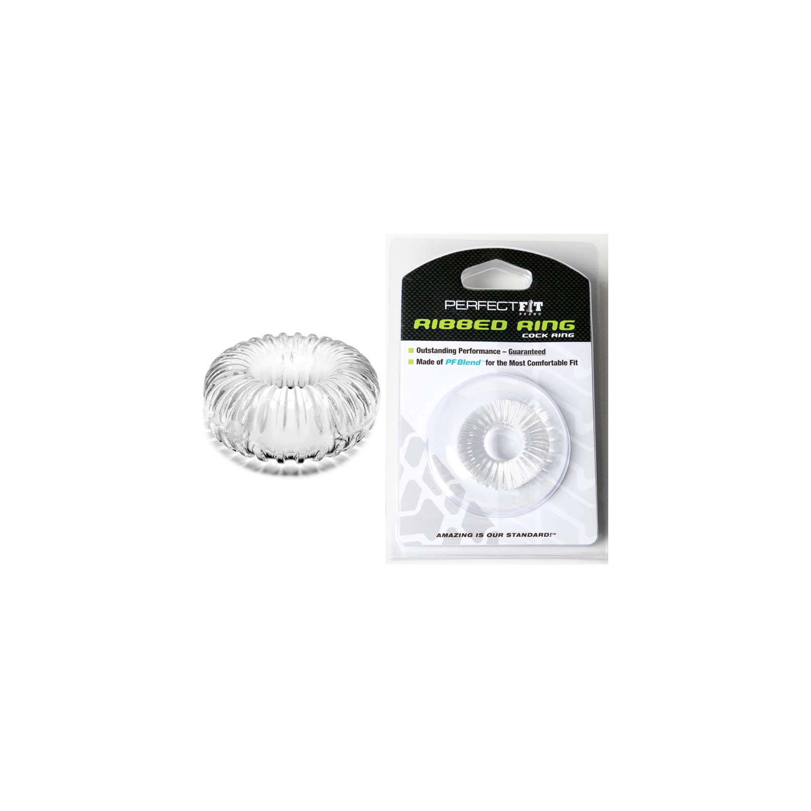 Clear Ribbed Cock Ring for Ultimate Comfort