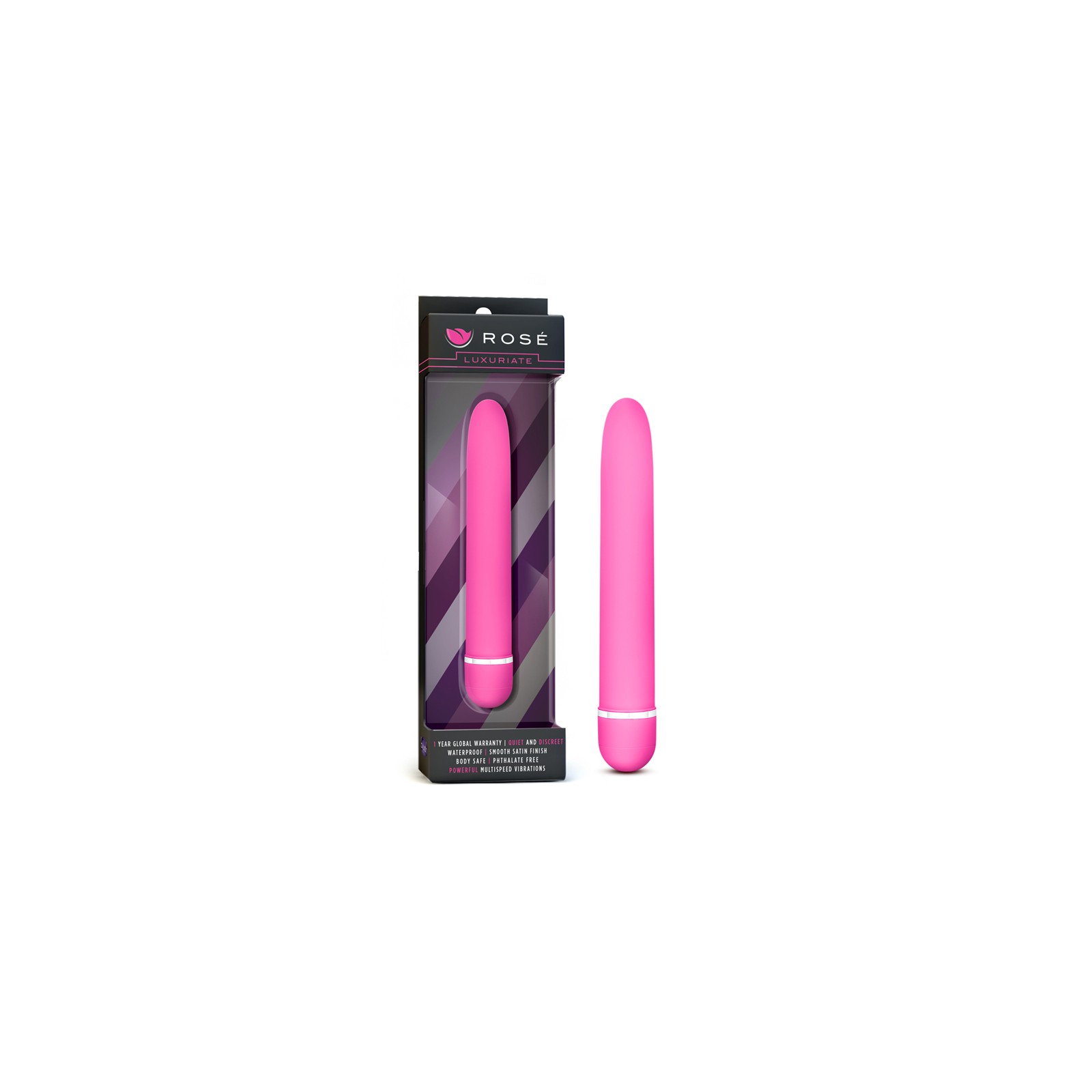 Rose Luxuriate Classic Slimline Vibrator in Pink