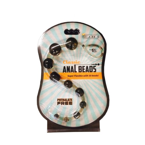 SI Classic Black Anal Beads - Perfect for Beginners