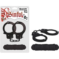 Sinful Metal Cuffs with Keys & Love Rope