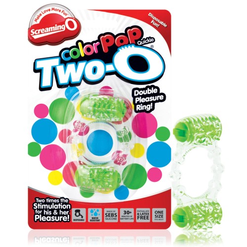 Screaming O Two-O Vibrating Ring - Green Color Pop