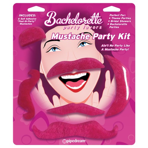 Pipedream Kit de Fiesta de Despedida de Soltera 6 Piezas de Bigotes Rosa