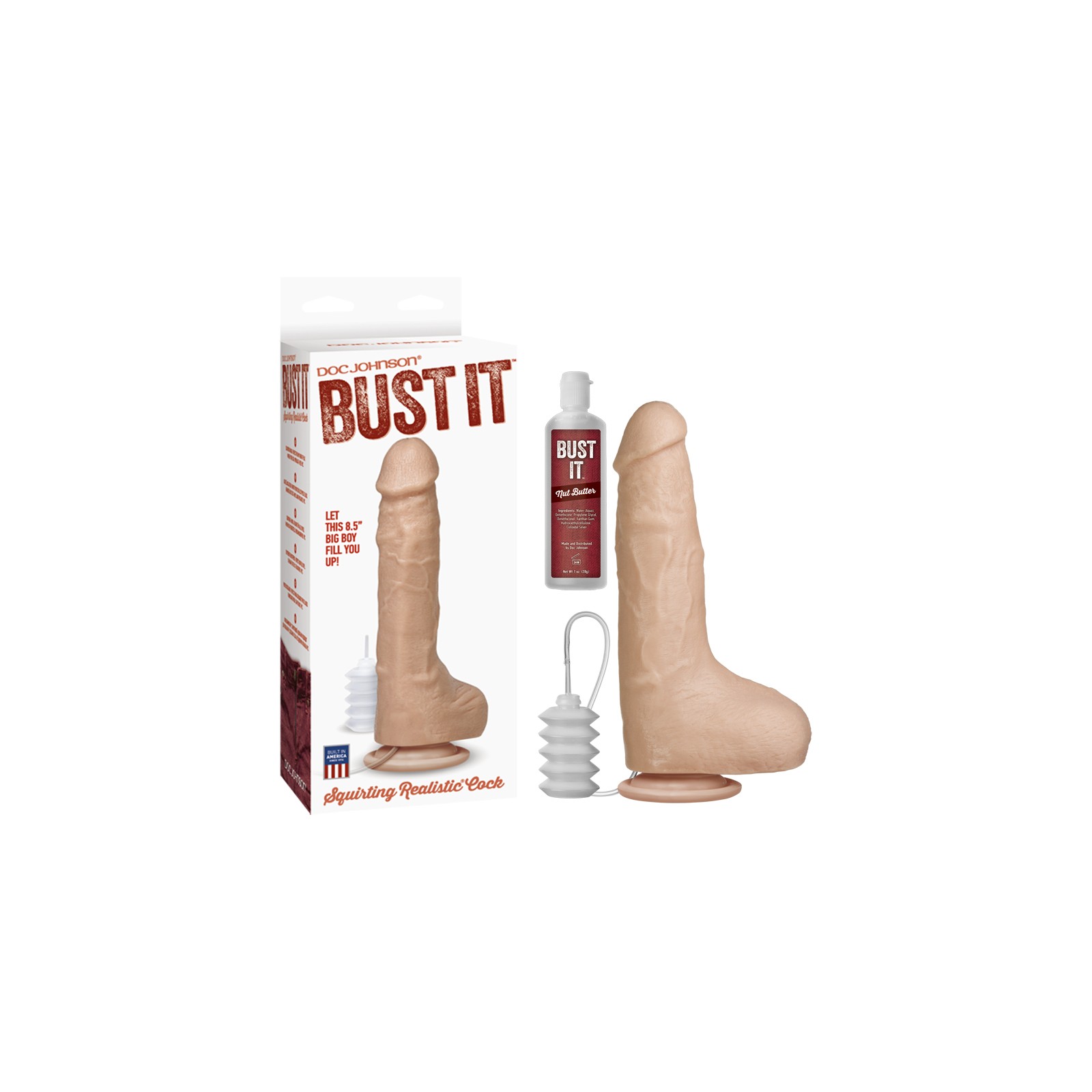 Bust It Squirting Realistic Cock with Nut Butter