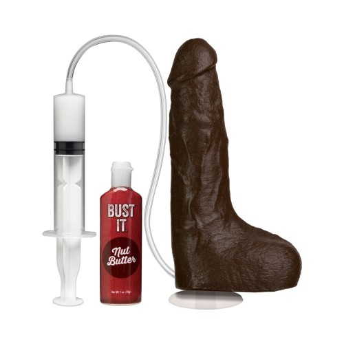 Bust It Squirting Realistic Cock Black - 1oz Nut Butter Included