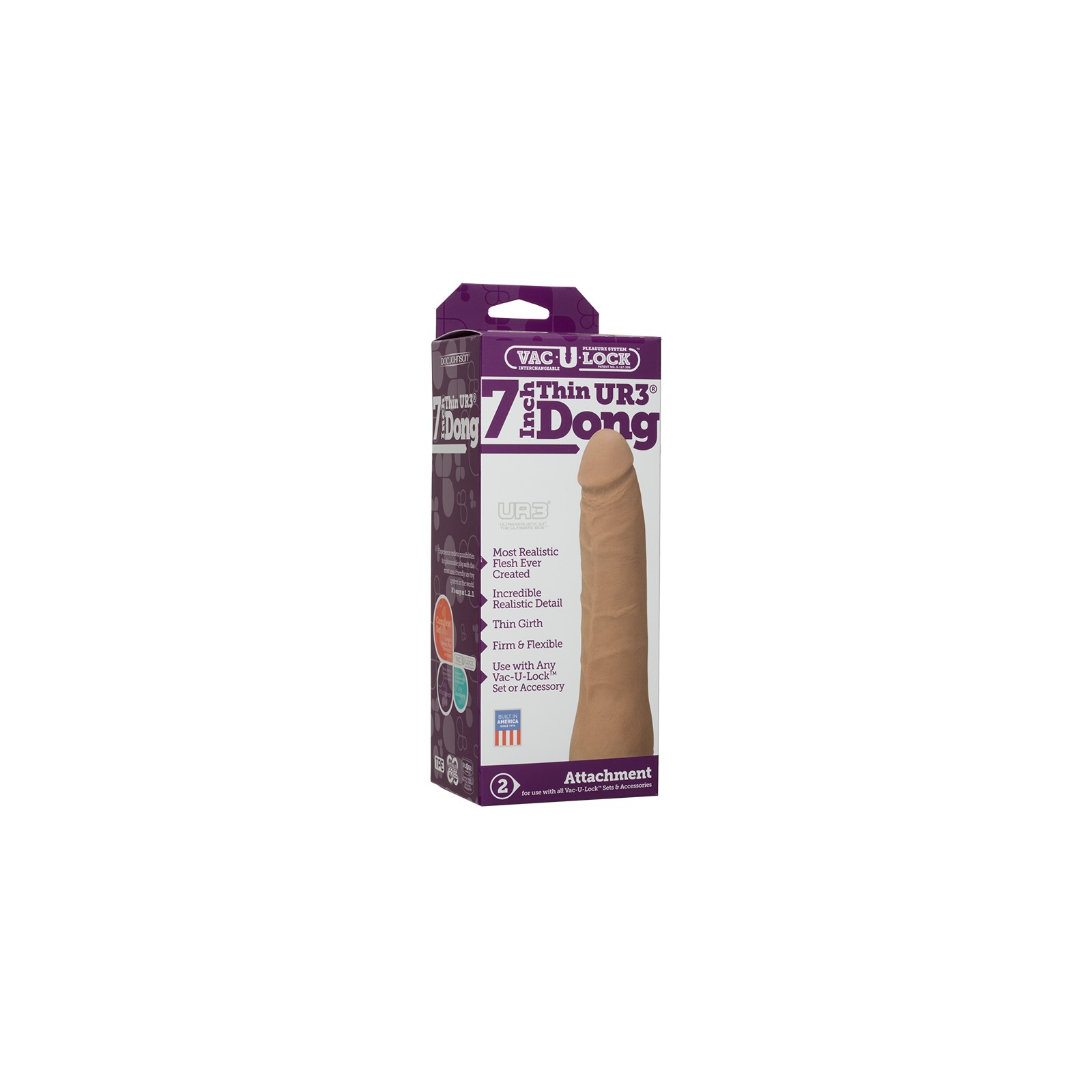 Vac-U-Lock 7-Inch Thin Dong ULTRASKYN Brown