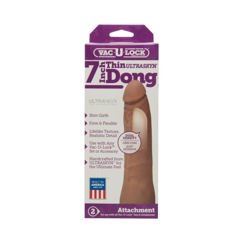 Pene Delgado de 7 Pulgadas Vac-U-Lock ULTRASKYN Marrón