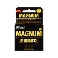 Condones Trojan Magnum Ribbed 3pk