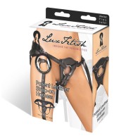 Arnés Strap-On Lux Fetish Cuero Brillante Negro