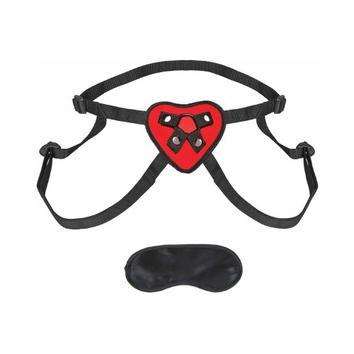 Lux Fetish Red Heart Strap-On Harness