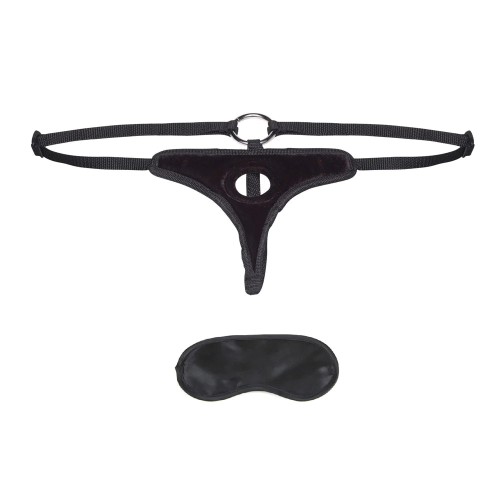 Lux Fetish Black Velvet Bikini Strap-On