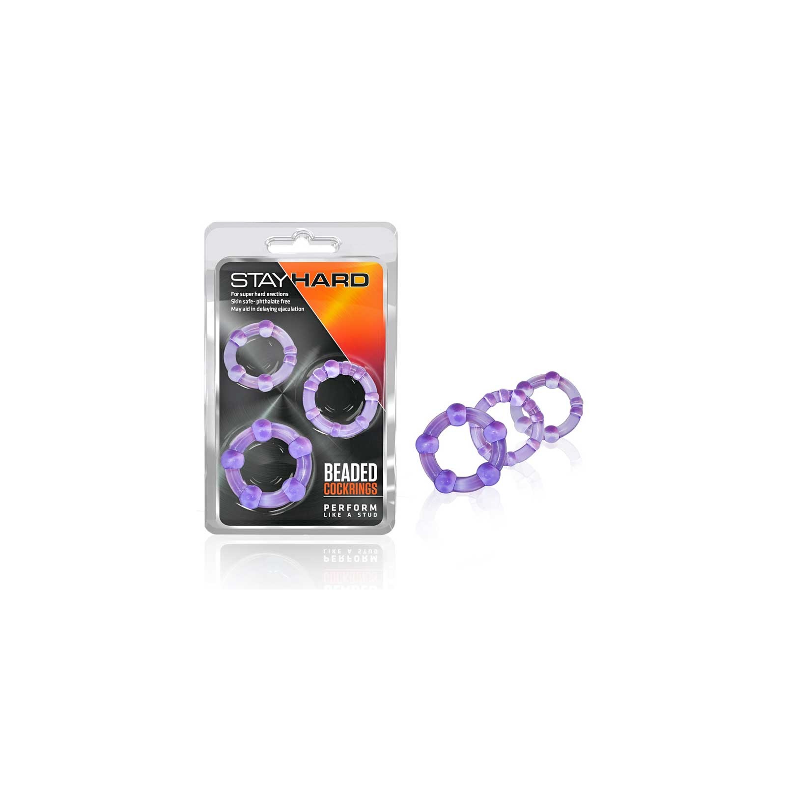 Juego de Anillos para el Pene Beaded Stay Hard - Púrpura