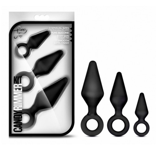 Luxe Night Rimmer 3-Piece Silicone Anal Plug Kit Black