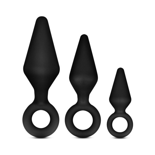 Kit de 3 Tapones Anales de Silicona Luxe Night Rimmer Negro