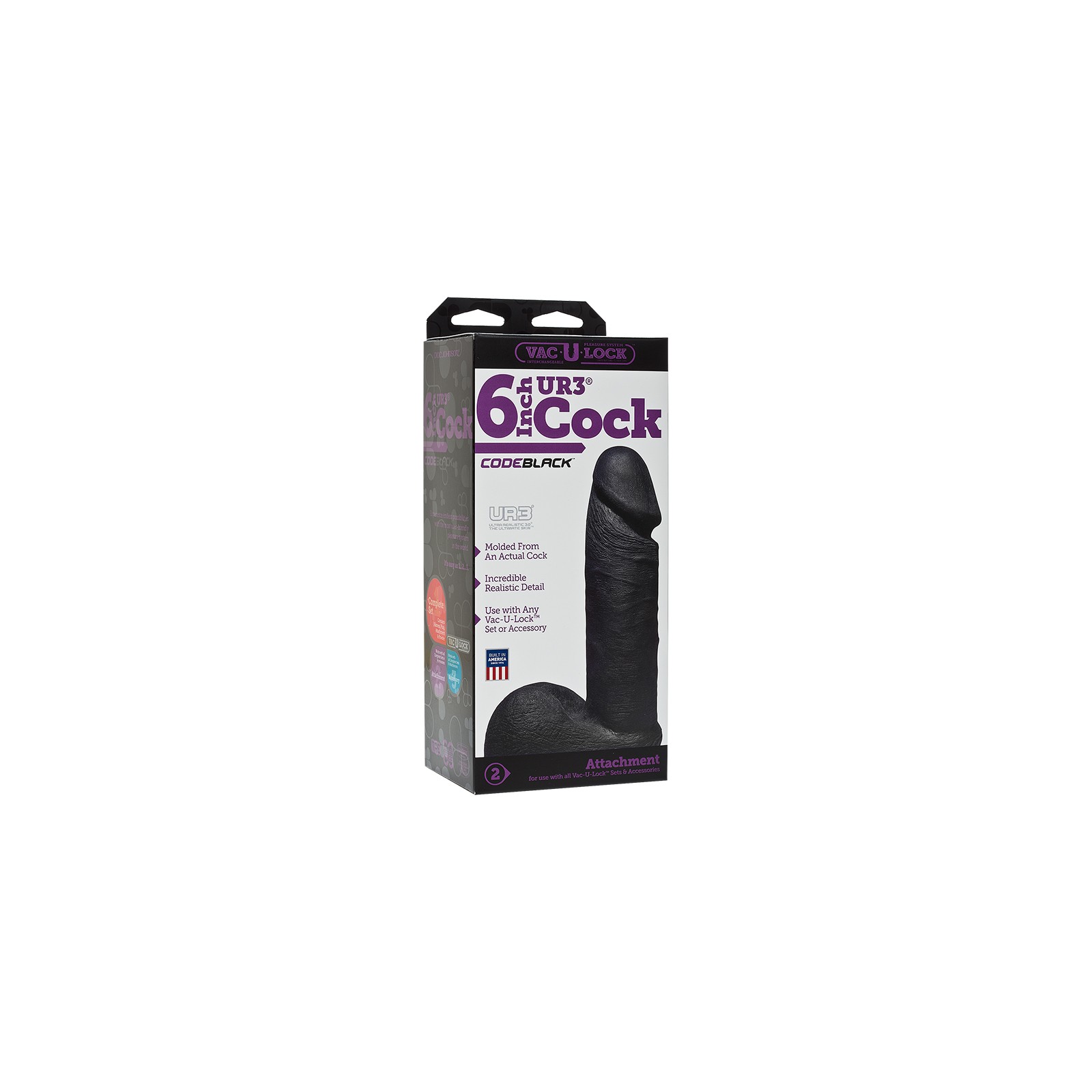 Vac-U-Lock ULTRASKYN 6 pulgadas Pene Realista CODEBLACK - Compra Ahora