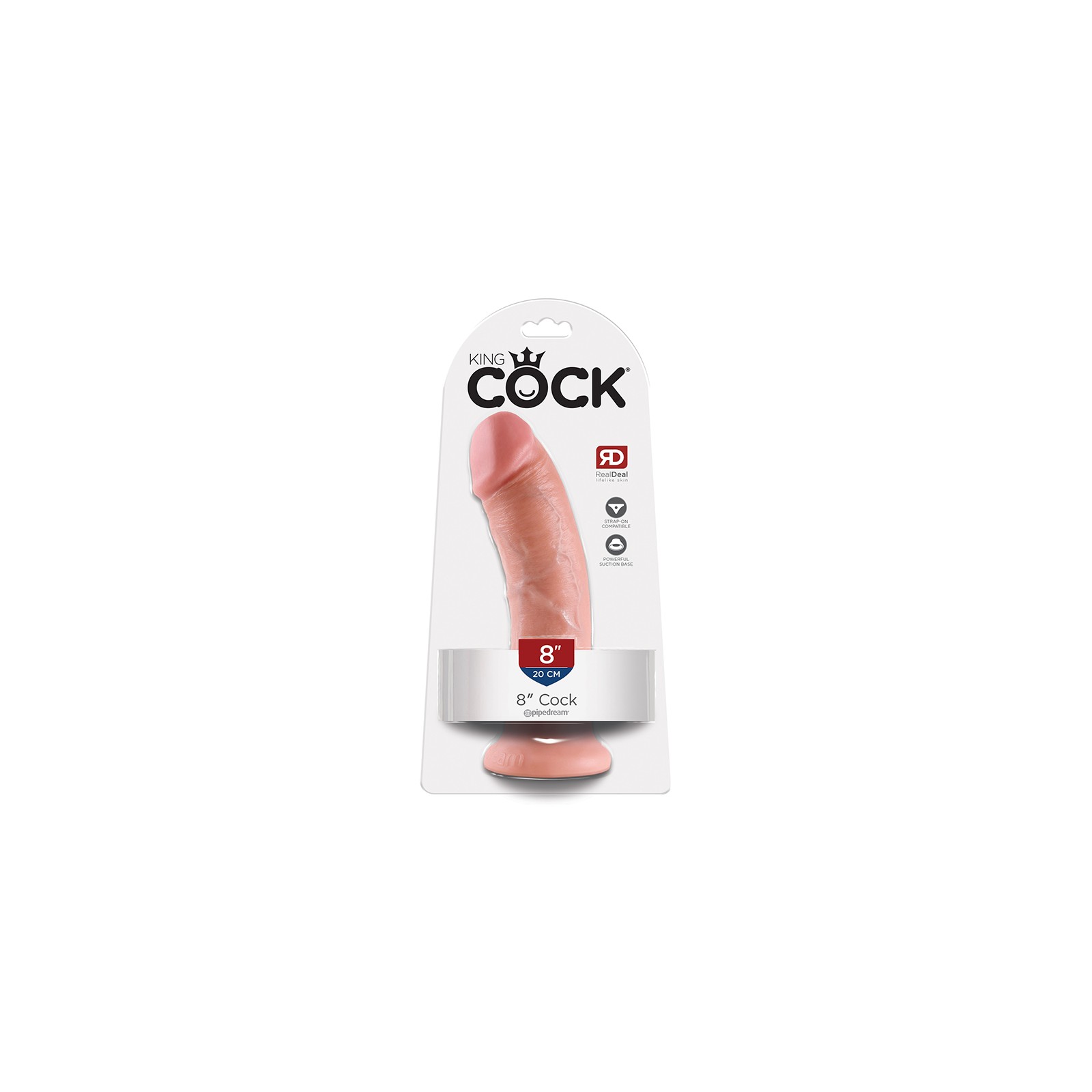 Pipedream King Cock 8 in. Dildo With Suction Cup Beige for Lifelike Pleasure