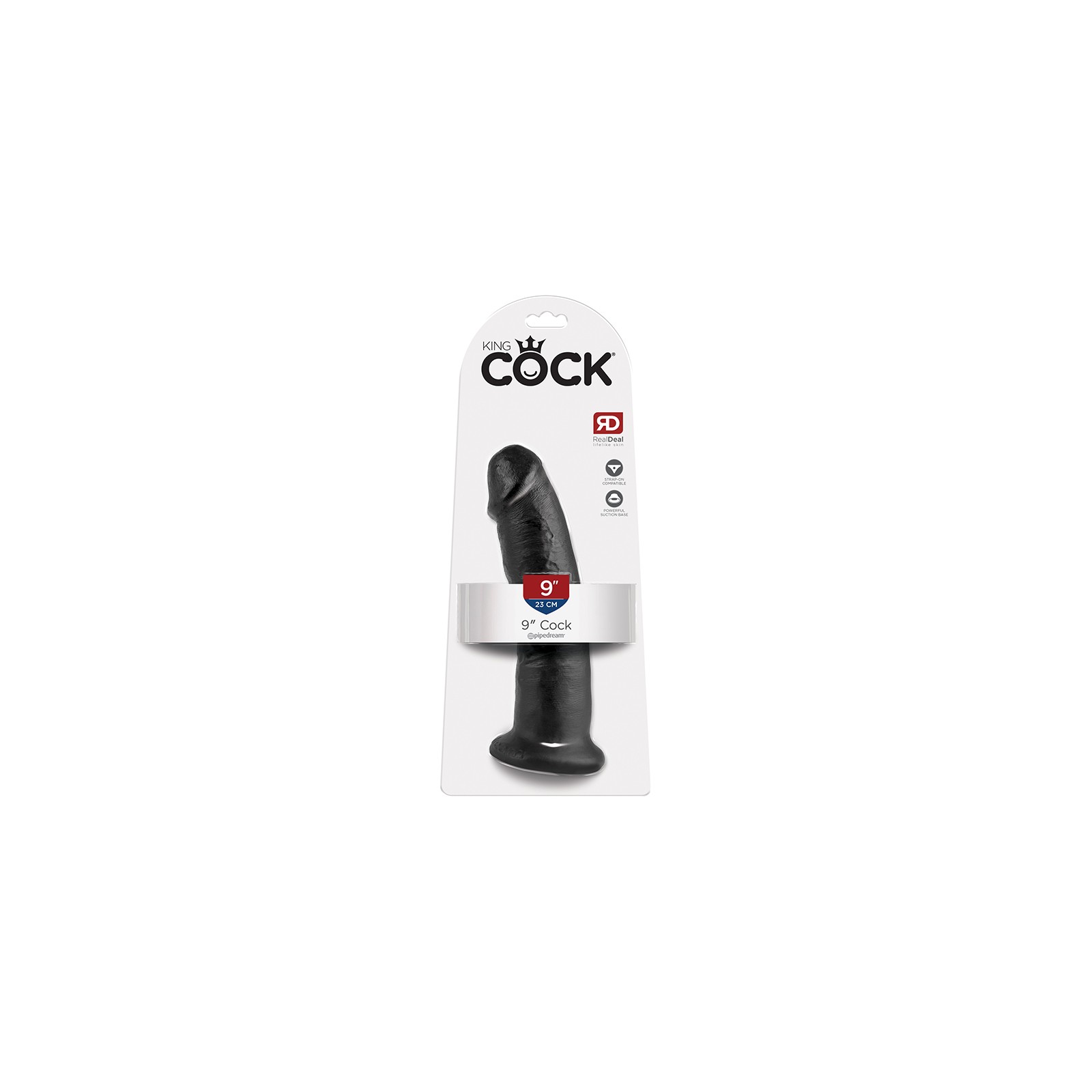 Pipedream King Cock Dildo Realista de 9 in. con Succión Negro