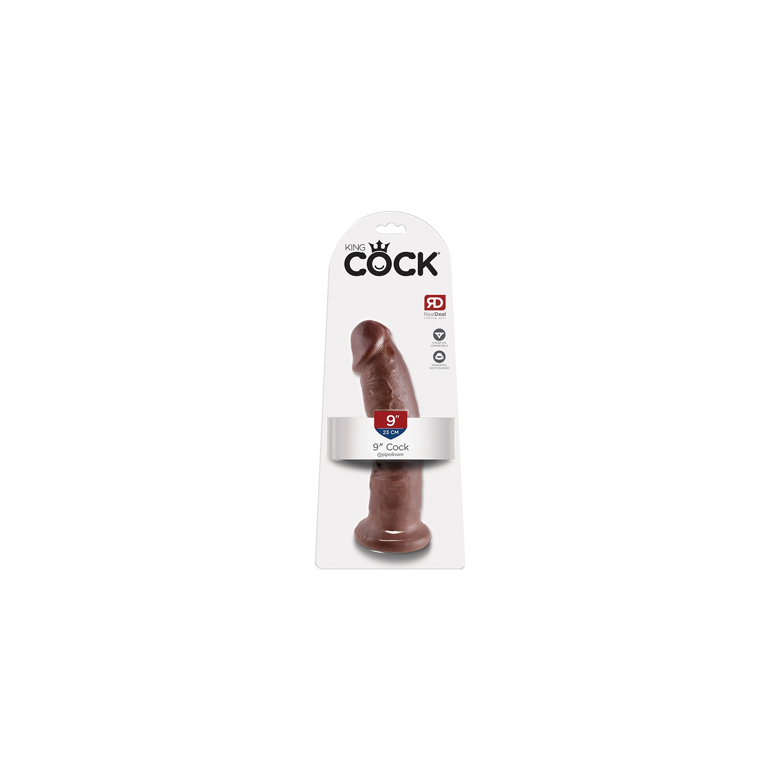 Pipedream King Cock 9 in. Realistic Dildo with Suction Cup Brown