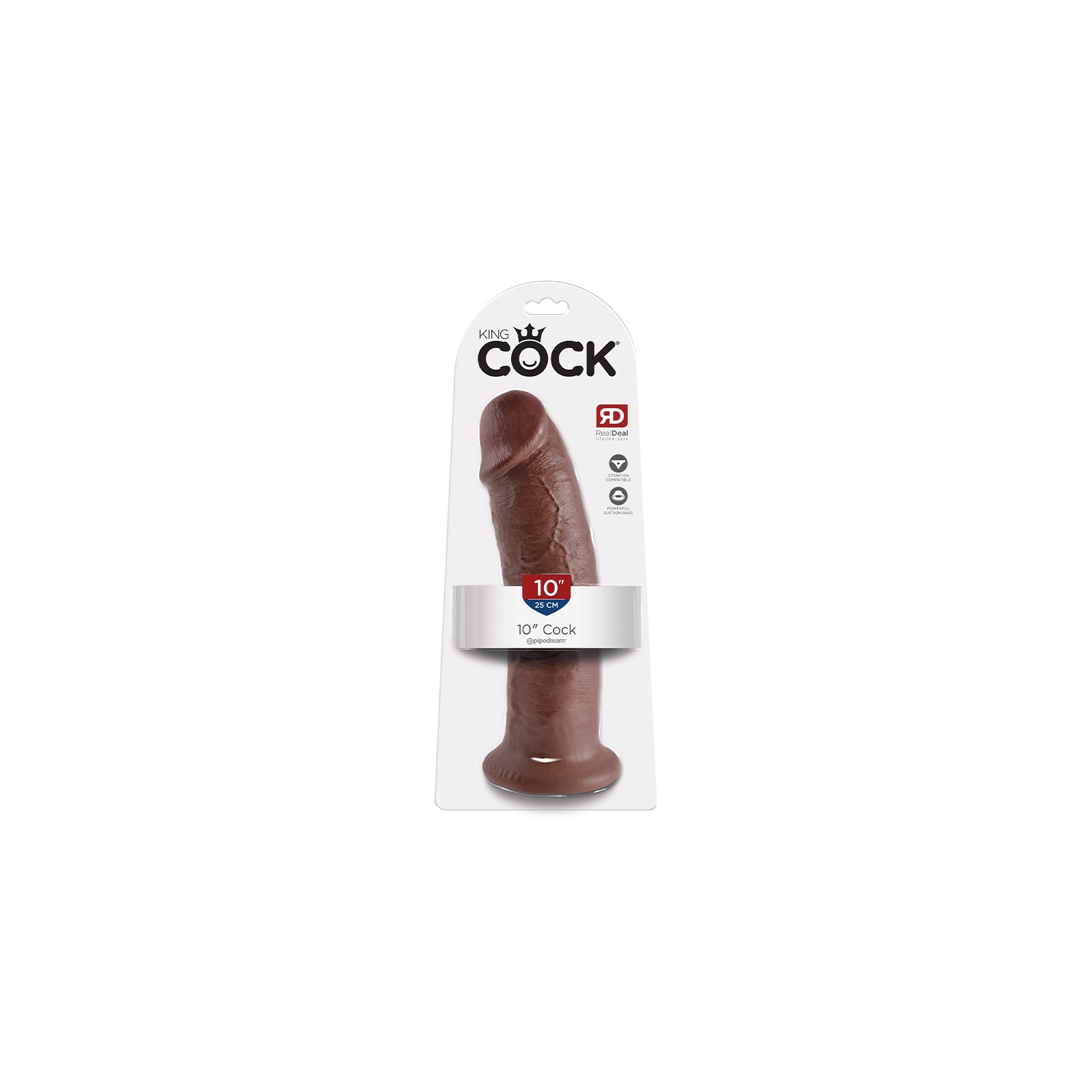 Dildo Realista Pipedream King Cock 10 in. Marrón