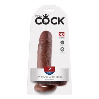 Dildo Realista King Cock de 7 Pulgadas con Base de Succión