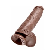 Pipedream King Cock Dildo Realista de 11 in. con Ventosa - Marrón