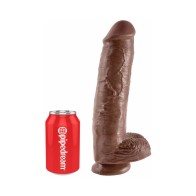 Pipedream King Cock Dildo Realista de 11 in. con Ventosa - Marrón