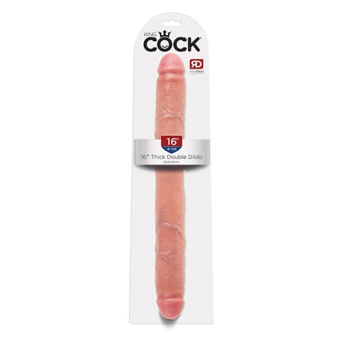 Pipedream King Cock 16in Thick Double Dildo Beige