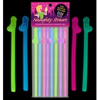 Glow-in-the-Dark Naughty Straws 8-Pack - Fun Drinks