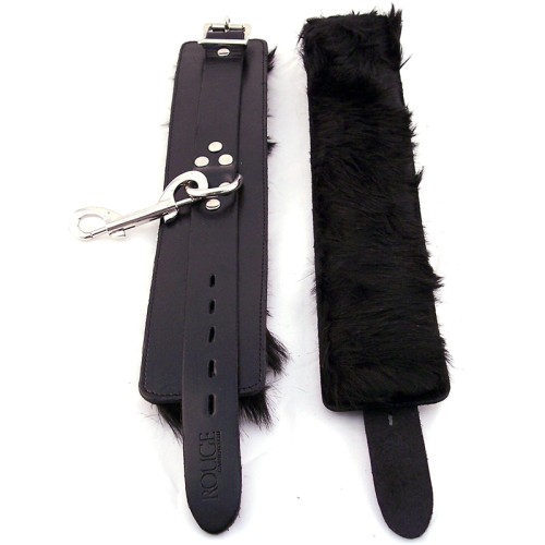 Rouge Wrist Cuffs Fur Black - Luxurious Bondage