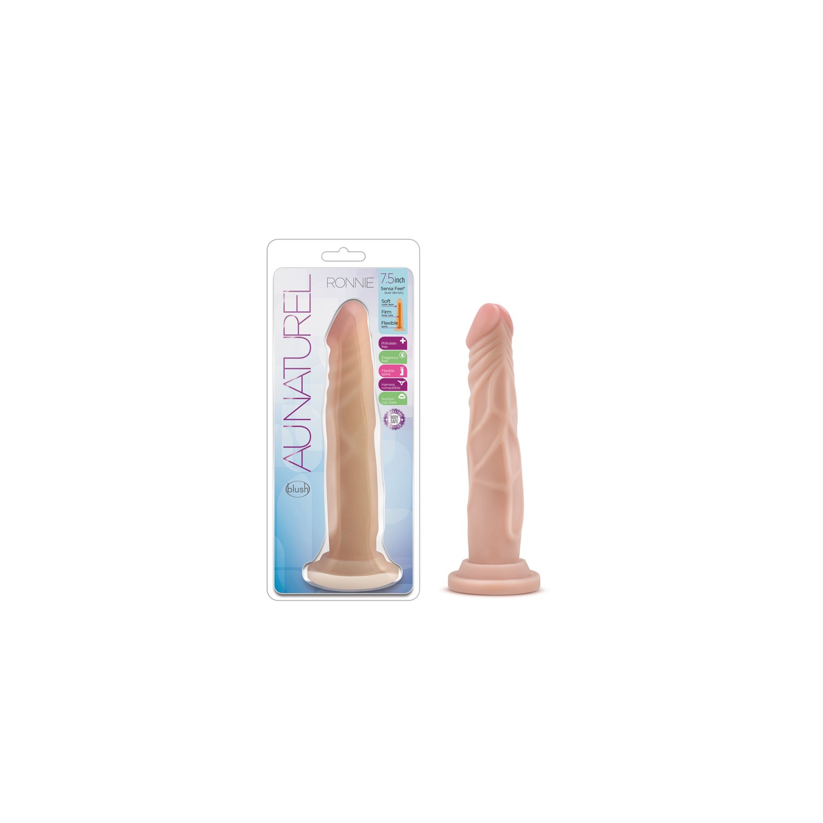 Dildo Posicionable Au Naturel Ronnie de 7.5 in.