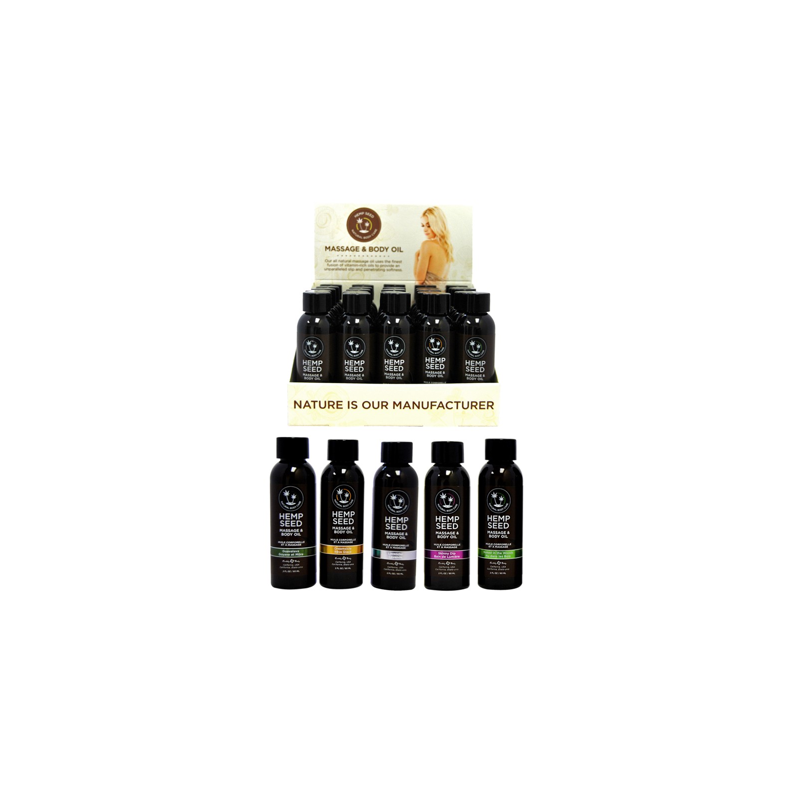 Earthly Body Massage Oil Counter Display #1 25pc