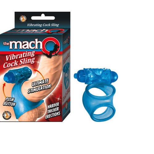 Macho Waterproof Vibrating Cocksling Blue