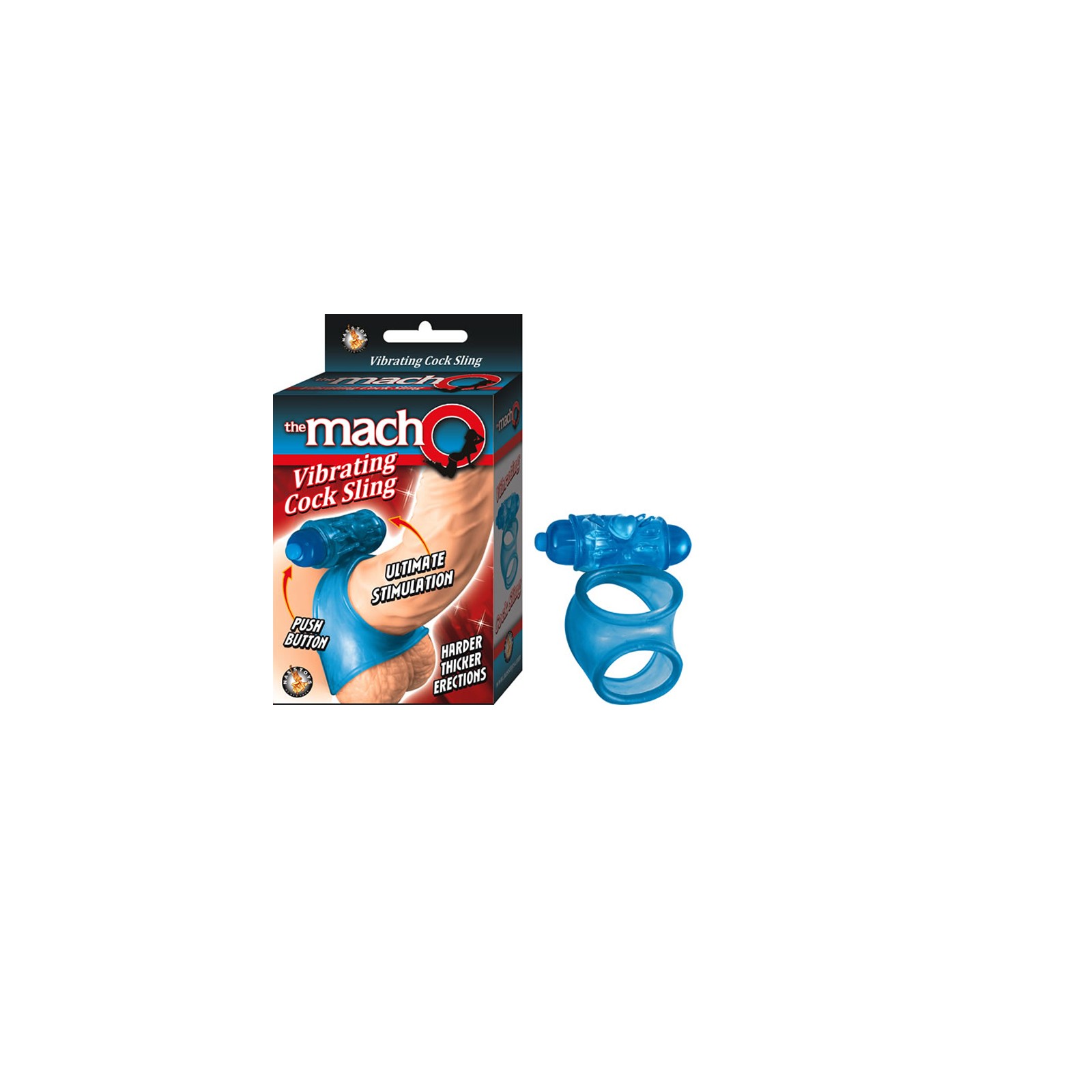 Macho Waterproof Vibrating Cocksling Blue