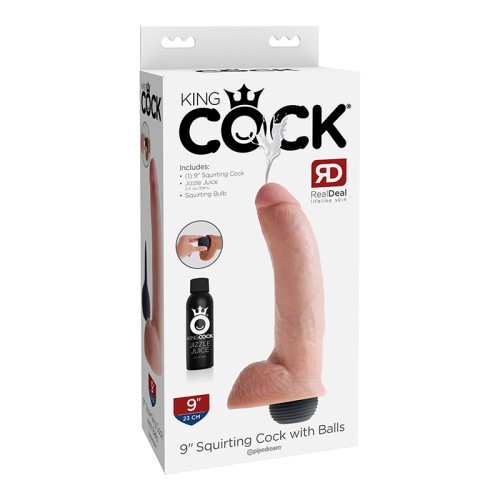 Dildo Squirting Pipedream King Cock 9 in. Beige