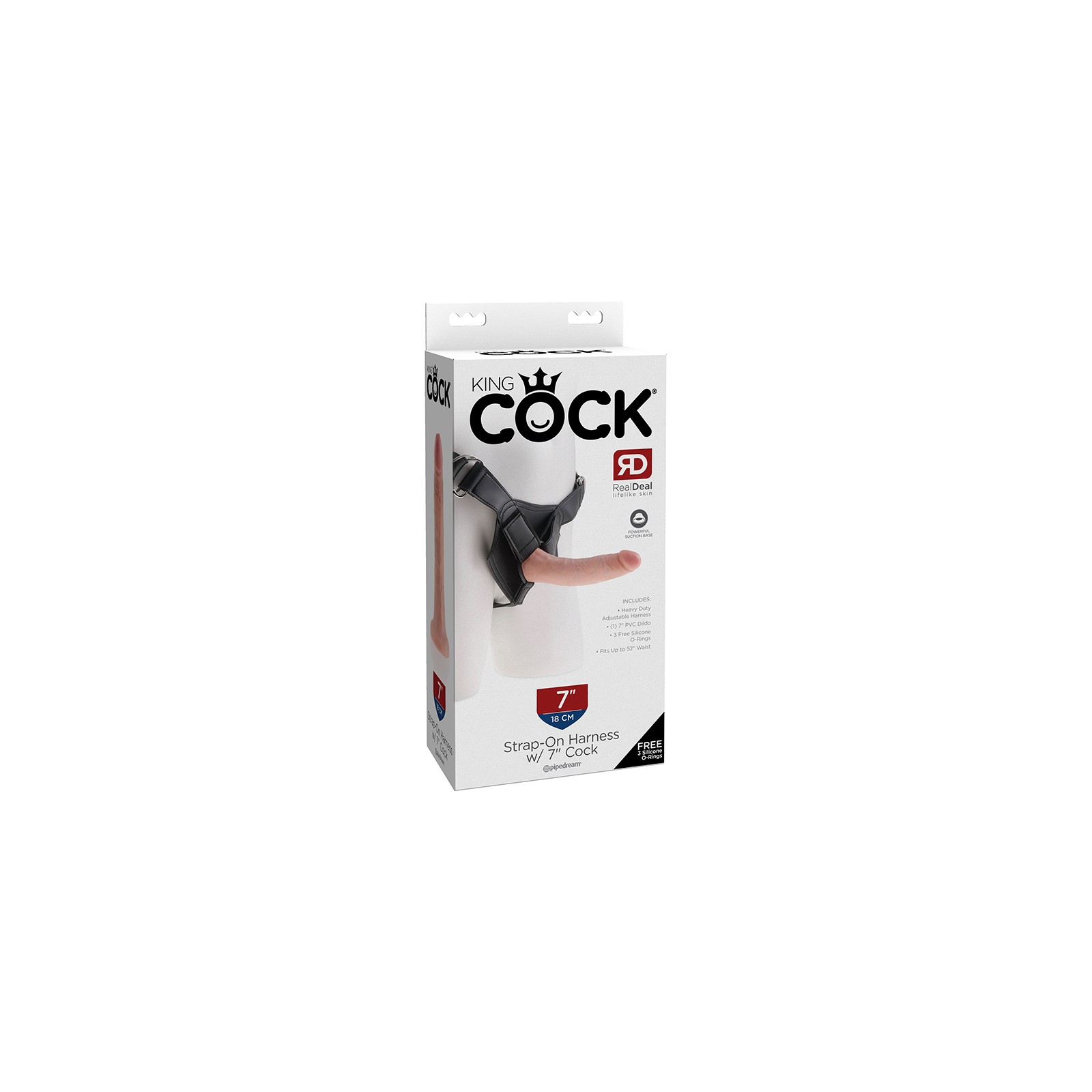 Pipedream King Cock Strap-On Harness with 7 in. Cock Beige