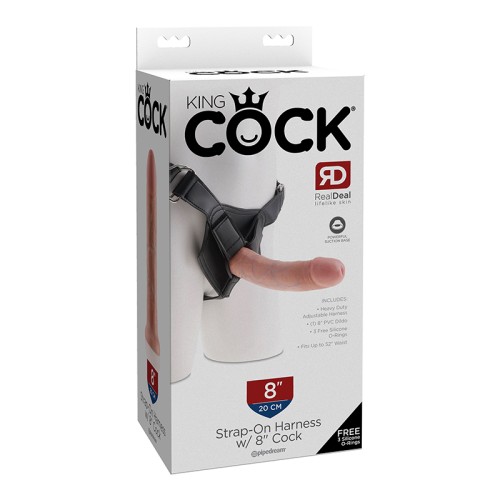 King Cock Strap-On Harness with 8-inch Cock