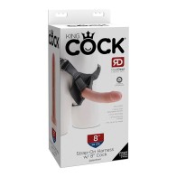 Arnés Strap-On King Cock con Pene de 8 pulgadas