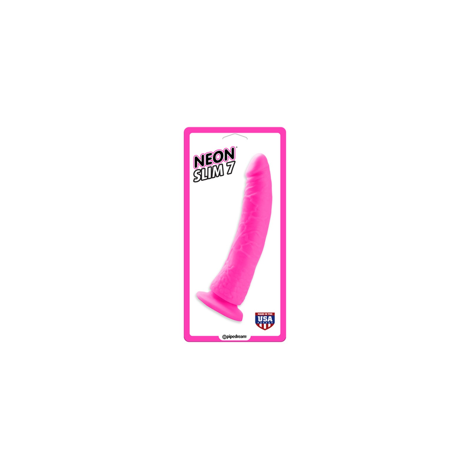 Pipedream Neon Slim 7 Realistic Dildo With Suction Cup Pink