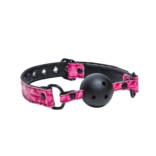 Ball Gag de Vinilo Sinful Rosa para Bondage Juguetón