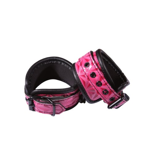 Sinful Vinyl Wrist Cuffs Pink - Premium Restraints