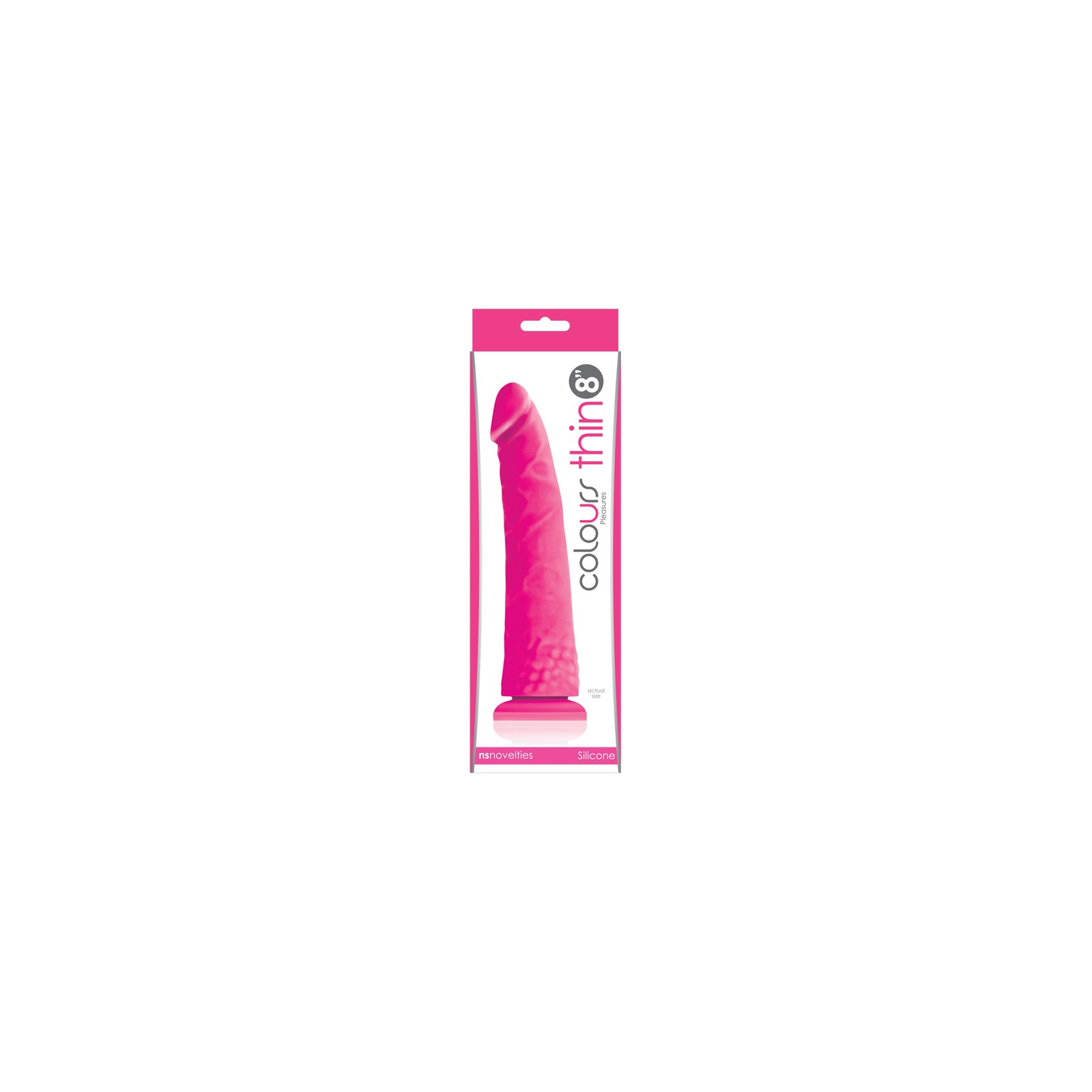 Colours Pleasures Thin 8 in. Dildo Pink - Seductive Silicone